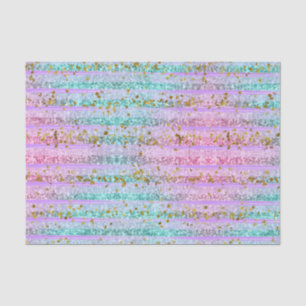 Papier Mousseline Joli Turquoise & Parties scintillant rose Éclats