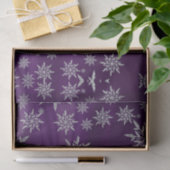 Papier Mousseline Joli violet glace Cristal Snowflakes Noël  (Cadeau)
