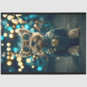 Papier Mousseline Joli Yorkshire Terrier Chien F8 Découpage (Recto)