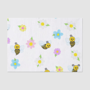 Papier Mousseline Jolie abeille jaune noir abeille à miel colorée