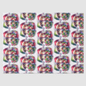 Papier Mousseline Jolie aquarelle Anime Elfes Noël (Recto)