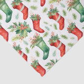 Papier Mousseline Jolie aquarelle rouge et vertes bas (Détail)