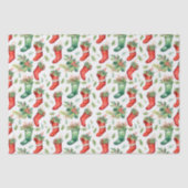 Papier Mousseline Jolie aquarelle rouge et vertes bas (Recto)