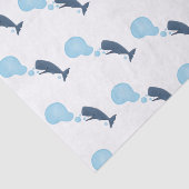 Papier Mousseline Jolie baleine à sperme soufflant bulles dessin (Détail)