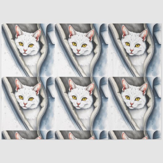 Papier Mousseline Jolie collection de chats d'aquarelle moderne (Recto)