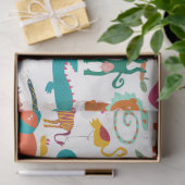 Papier Mousseline Jolie couleur Abstraits Animaux Enfants Motif (Cadeau)