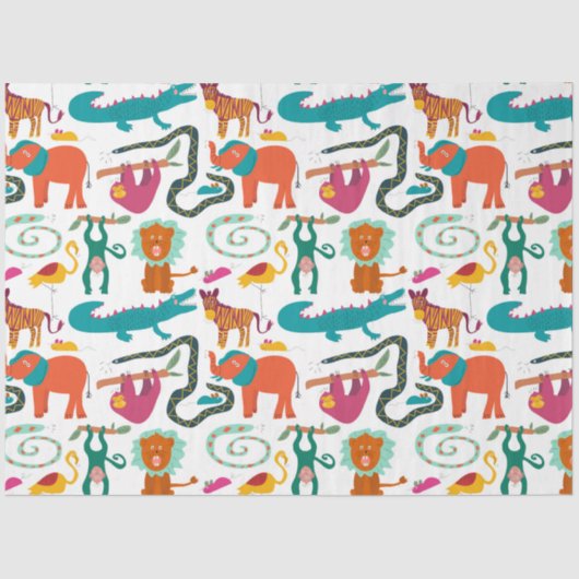 Papier Mousseline Jolie couleur Abstraits Animaux Enfants Motif (Recto)