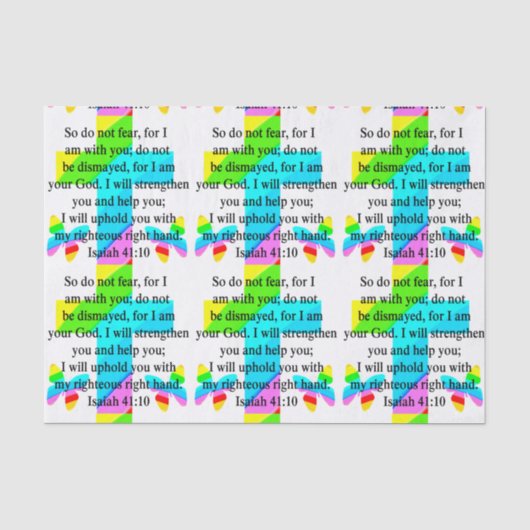PAPIER MOUSSELINE JOLIE COUVERTURE DE COURSE ISAIAH 41:10 CONCEPTION (Recto)