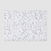 Papier Mousseline Jolie douche de mariée florale blanche bleue (Recto)