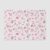 Papier Mousseline Jolie Fête de Mariage Florale aux Roses Roses (Recto)