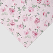 Papier Mousseline Jolie Fête de Mariage Florale aux Roses Roses (Détail)