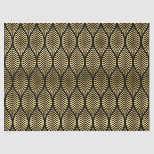Papier Mousseline Jolie fête motif de feuille art déco (Recto)