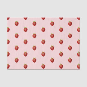 Papier Mousseline Jolie Fille Fraise Rose Tendre