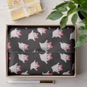 Papier Mousseline Jolie Fille Rétro Fantôme avec poil rose (Cadeau)