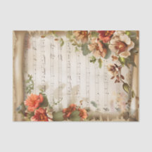 Jolie fleur de corail feuille de musique de style 