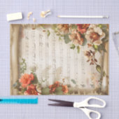 Papier Mousseline Jolie fleur de corail feuille de musique de style (Artisanat)