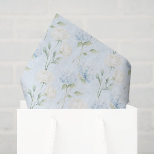 Papier Mousseline Jolie Fleurs De Hortensia Bleu Mariage