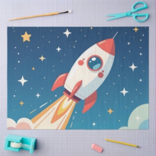 Papier Mousseline Jolie fusée spatiale qui décolle