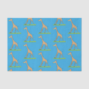Papier Mousseline Jolie girafe avec dessin animé de papillon