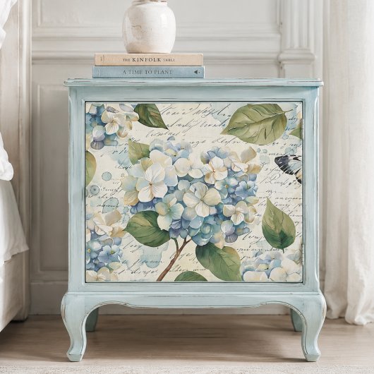 Papier Mousseline Jolie Hydrangea Bleu Éphémère Découpe Script