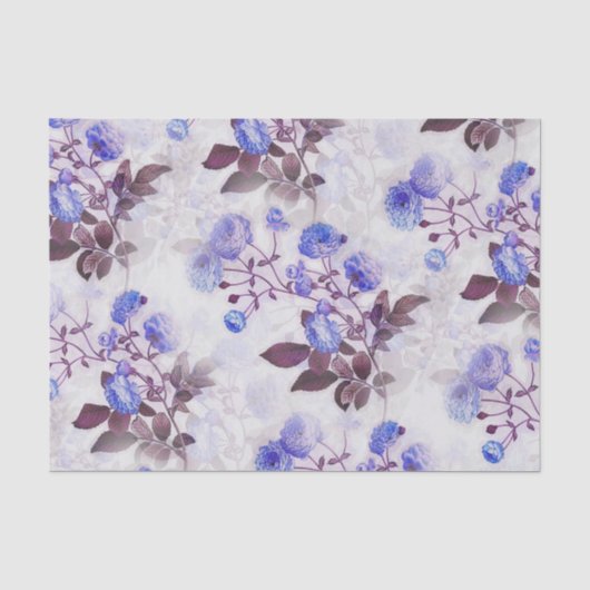 Papier Mousseline Jolie impression de fleurs violettes (Recto)