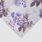 Papier Mousseline Jolie impression de fleurs violettes (Détail)