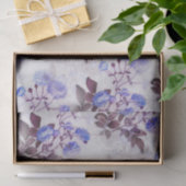 Papier Mousseline Jolie impression de fleurs violettes (Cadeau)