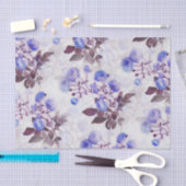 Papier Mousseline Jolie impression de fleurs violettes (Artisanat)