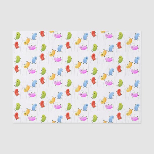 Papier Mousseline Jolie jellybeans bondissant dessin animé (Recto)