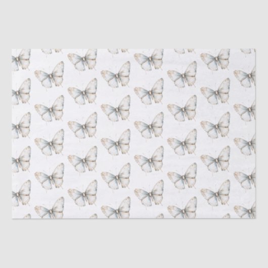 Papier Mousseline Jolie Mariage Papillon Blanc Shower (Recto)