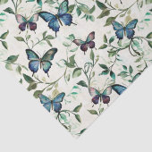 Papier Mousseline Jolie Mariage Papillons Bleus (Détail)