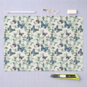 Papier Mousseline Jolie Mariage Papillons Bleus (Artisanat)