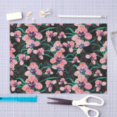 Papier Mousseline Jolie orchidée rose Fleur Peinture noire (Artisanat)