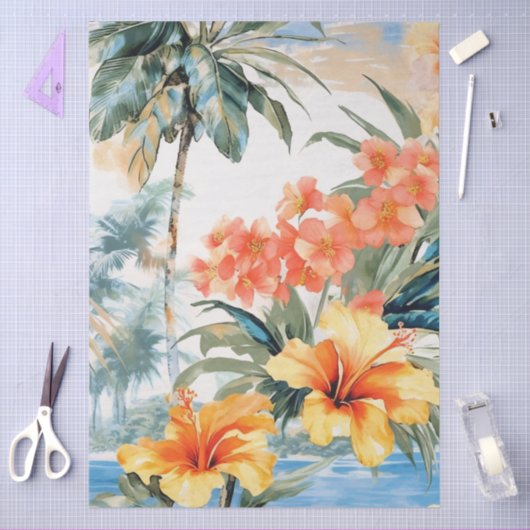 Papier Mousseline Jolie Pastel Ocean View Découpage (Artisanat)