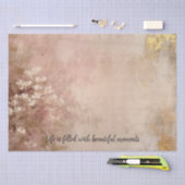 Papier Mousseline Jolie peinture or Rose Floral (Artisanat)