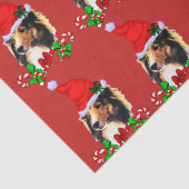 Papier Mousseline Jolie Sheltie Père Noël Noël (Détail)