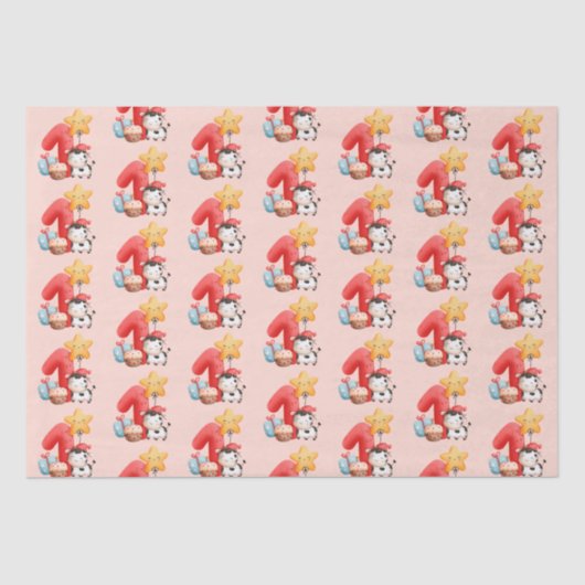 Papier Mousseline Jolie vache 1er anniversaire (Recto)