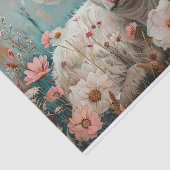 Papier Mousseline Jolie vache des Highlands avec des cosmos pour déc (Détail)