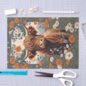 Papier Mousseline Jolie vache Vintage Highland (Artisanat)