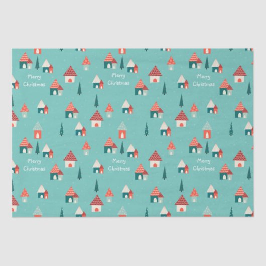 Papier Mousseline Jolie ville de Noël (Recto)