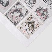 Papier Mousseline Jolies chats et coupes de coeur (Détail)