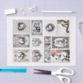 Papier Mousseline Jolies chats et coupes de coeur (Artisanat)