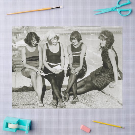 Papier Mousseline Jolies filles, années 20 (Artisanat)