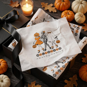 Papier Mousseline Jolies Filles d'Halloween Squelette Fantôme Citrou