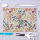 Papier Mousseline Jolies fleurs aux couleurs vives  (Artisanat)