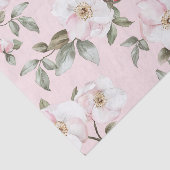 Papier Mousseline Jolies Fleurs Blanches et Roses Shower de Mariée (Détail)