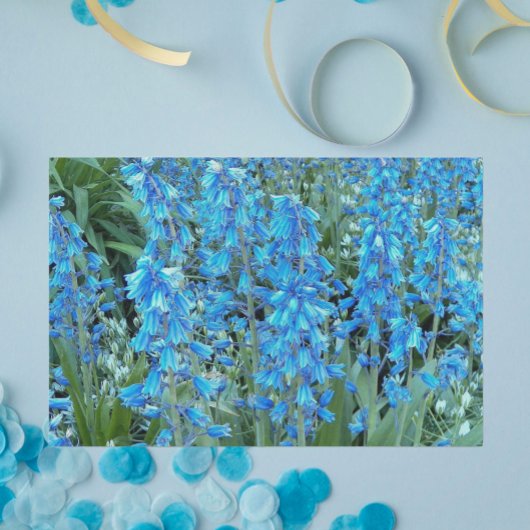 Papier Mousseline Jolies fleurs bleues Florales