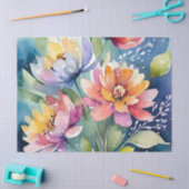 Papier Mousseline Jolies fleurs d'aquarelle Pastel (Artisanat)