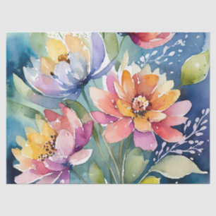 Papier Mousseline Jolies fleurs d'aquarelle Pastel