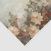 Papier Mousseline Jolies fleurs d'hiver et baies Noël (Détail)